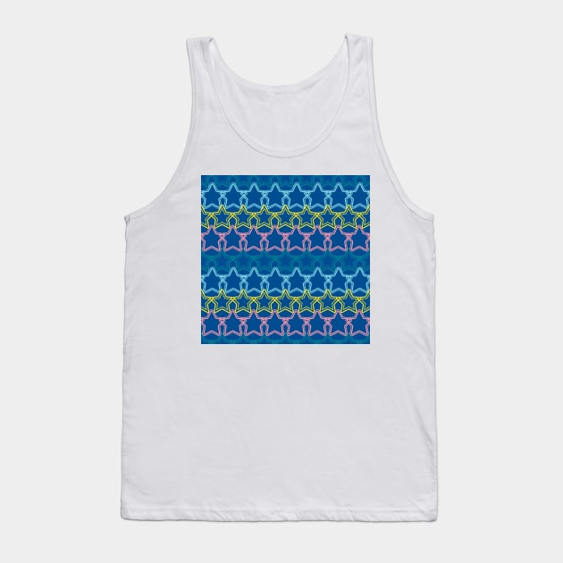 Multicolored stars with dotted border Tank Top by marufemia